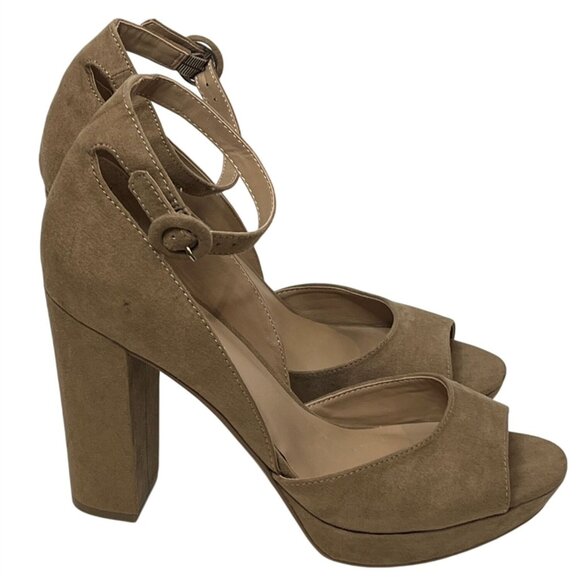 Sun + Stone Faux Suede Platform High Heel Sandals Women’s 9.5 Tan - Picture 4 of 15